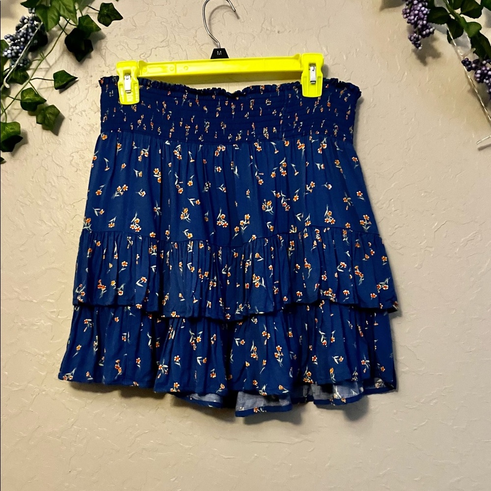NWOT American Eagle Floral Blue Skirt Flowy